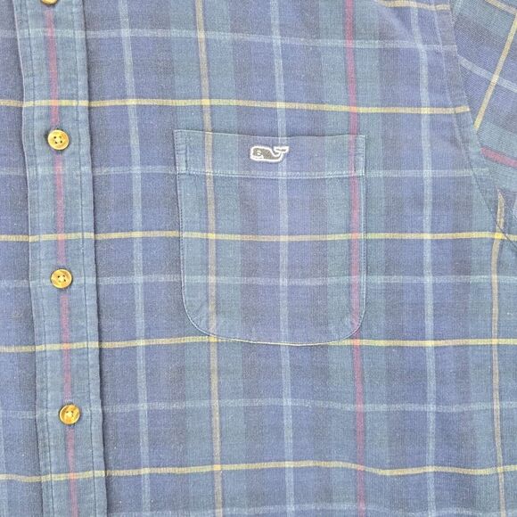 Vineyard Vines Classic Fit Mens Long Sleeve Plaid‎ Tucker Shirt Size XL Blue - Picture 7 of 16